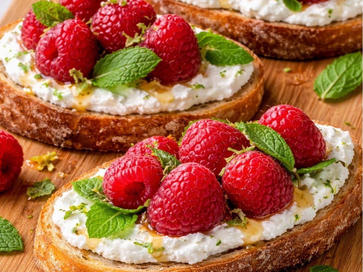 Raspberry Mint Crostini